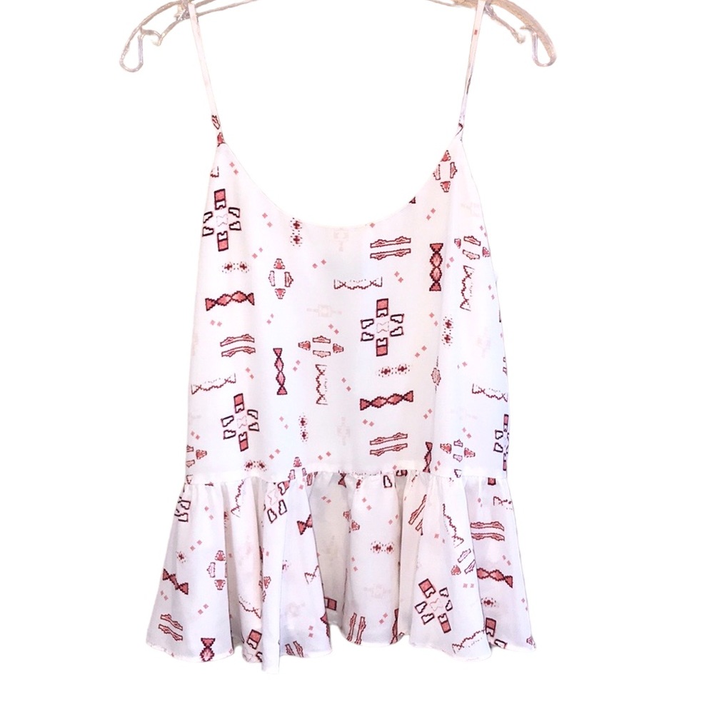 Metaphor Navajo Moment Ruffle Hem Cami Adjustable Straps Boxy Size Medium NWT